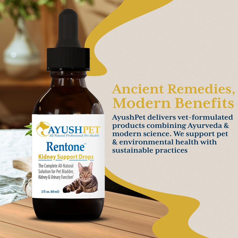 Ayush Pet Kidney and Bladder Support, Rentone Drops for Pets, Promotes Healthy Urinary Tract and Immune Function, 2oz. - PawsPlanet Australia