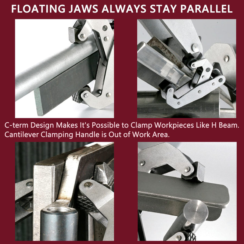 Cantilever No-Twist Deep Throat T-Handle Multi-Purpose Lever Clamp, CTC-2" 1 2"