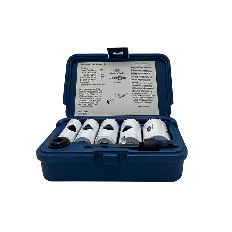 Disston E0212169 Boxed Blu-Mol Xtreme Bi-Metal Hole Saw Kits, 7-Piece Handyman's Kit