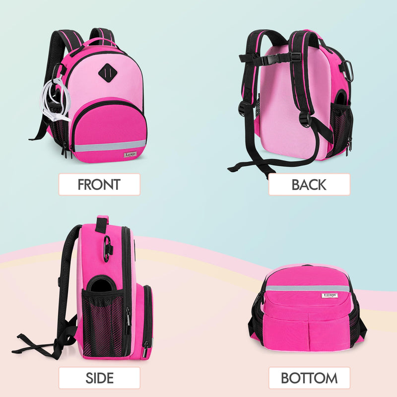 LUXJA Feeding Tube Backpack for G Tube, J Tube and GJ Tube, Feeding Tube Bag Fits 500ml Feeding Bag and Enteral Feeding Pump (Compatible with EnteraLite Infinity and Kangaroo Joey), Rose Red