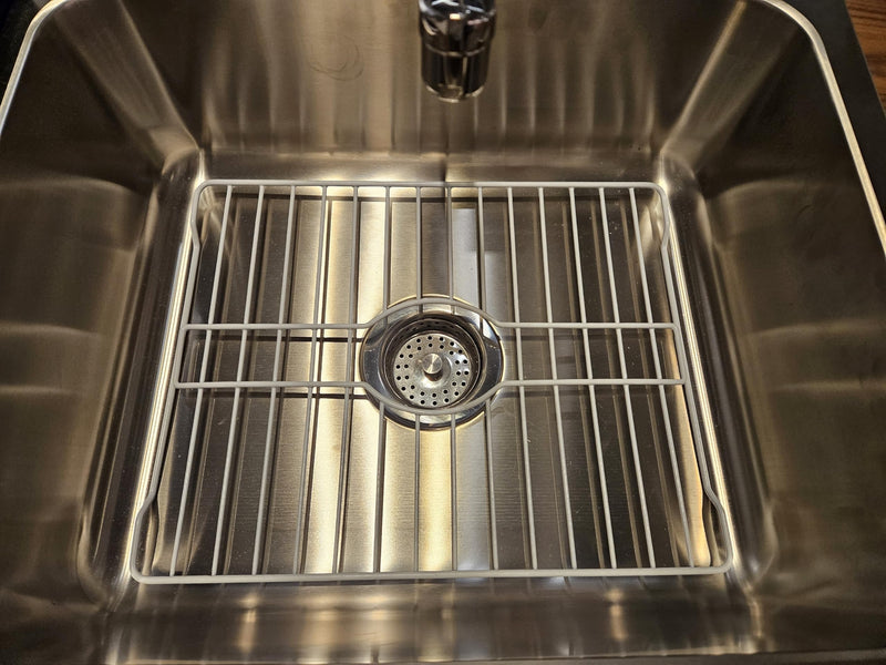 SOFINNI Sink Protectors for Kitchen Sink Bottom with White Coating Sink Grate Insert Grid Sink Bowl Drying Rack Steel Small (10.5" x 12.5") 10.5" x 12.5"