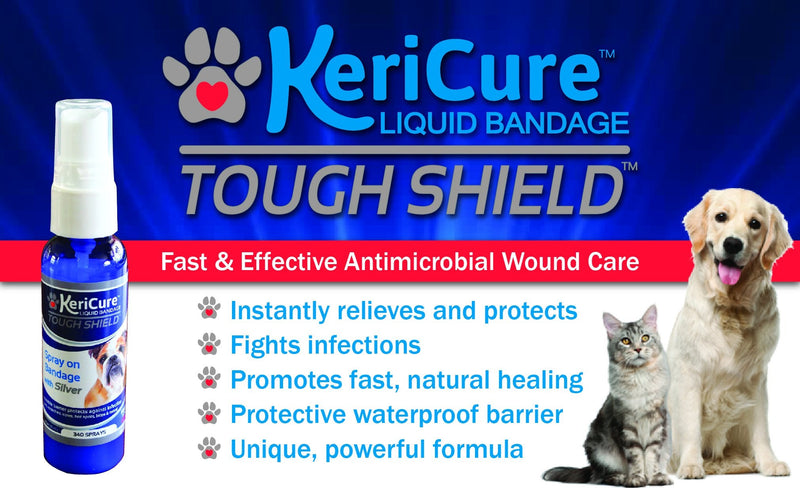 KeriCure Tough Shield Liquid Bandage, 2oz Spray on Liquid Bandage for Pets, Dogs, Cats and Small Animal Skin and Wound Care, Woman Owned Small Business, Made in The USA - PawsPlanet Australia
