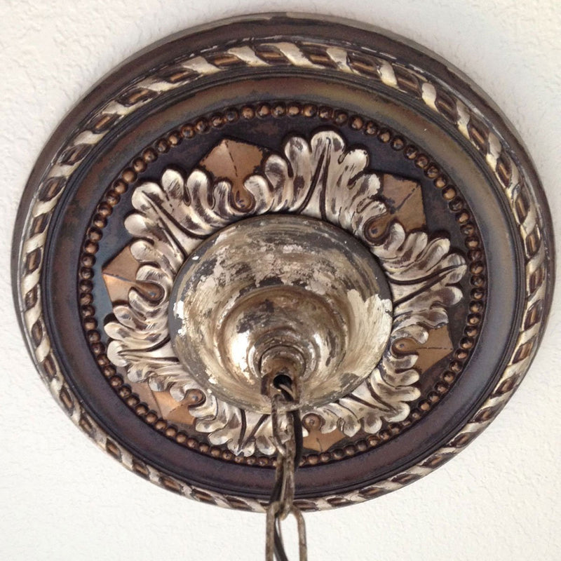 11 3/8"OD x 3 5/8"ID x 7/8"P Palmetto Ceiling Medallion (Fits Canopies up to 4 1/2"), Hand-Painted Athenian Green Athenian Green (Flat Finish)