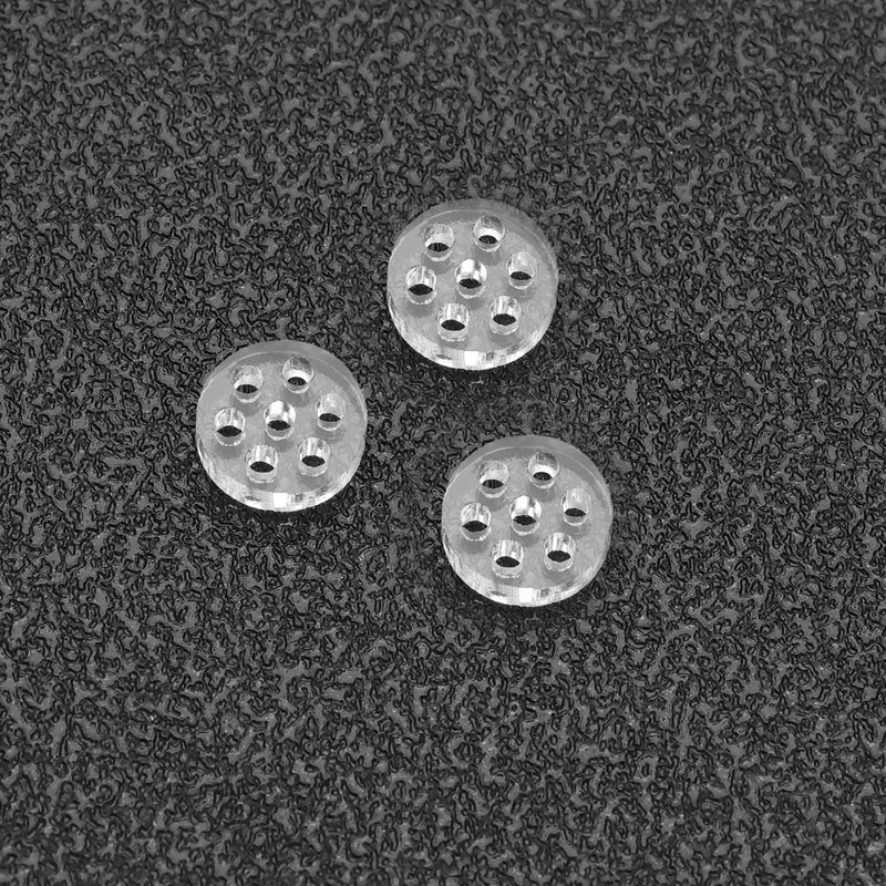 20PCS Transparent Glass Screen Filters Diameter 8mm Height 1.8mm High Borosilicate Glass Screens Filters with 7 Honeycomb Holes for Lab Filters