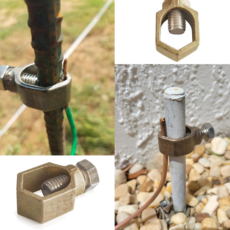 Copper Ground Rod Clamp, Great for 1/2”- 5/8” Grounding Rods (2, BCP58 (1/2''-5/8'')) 2pcs Ground Rod Clamp