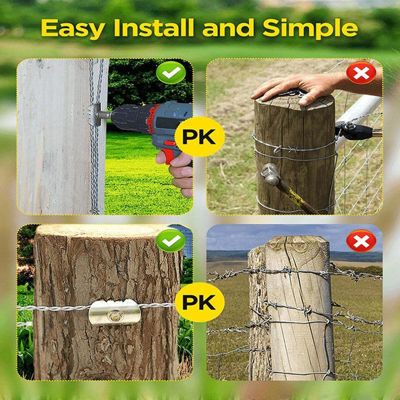Garosa Fence Nails Wire Fixer Kit Robust Cat Claws Wire Fastening Staple Fasteners Woven Wire Fencing Staples Kit for Wire Mesh Woven Fencing