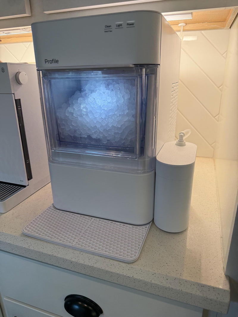 GE Opal Nugget Ice Maker Conversion Kit for Opal 2.0 - Permanent Water Line, Measure Tank Size First, Size Chart in Images, it is 3" Wide with Round Ends, White Color