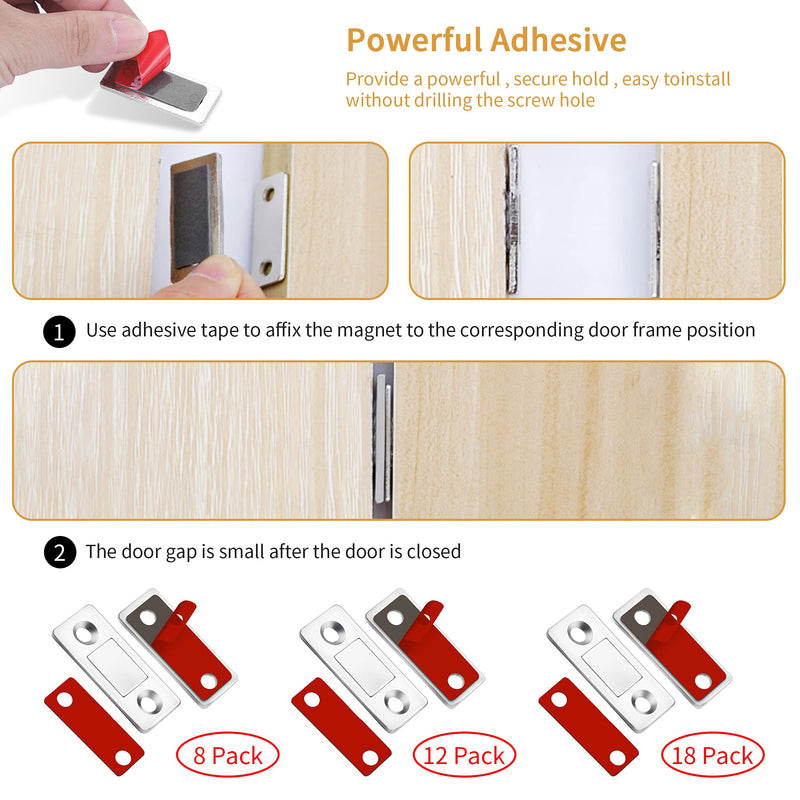 Cabinet Magnetic Catch 6 Pack Ultra Thin Cabinet Door Magnetic Catch with Screws Drawer Magnet Latch Magnetic Closures for Sliding Door Closure Kitchen Closet Closer