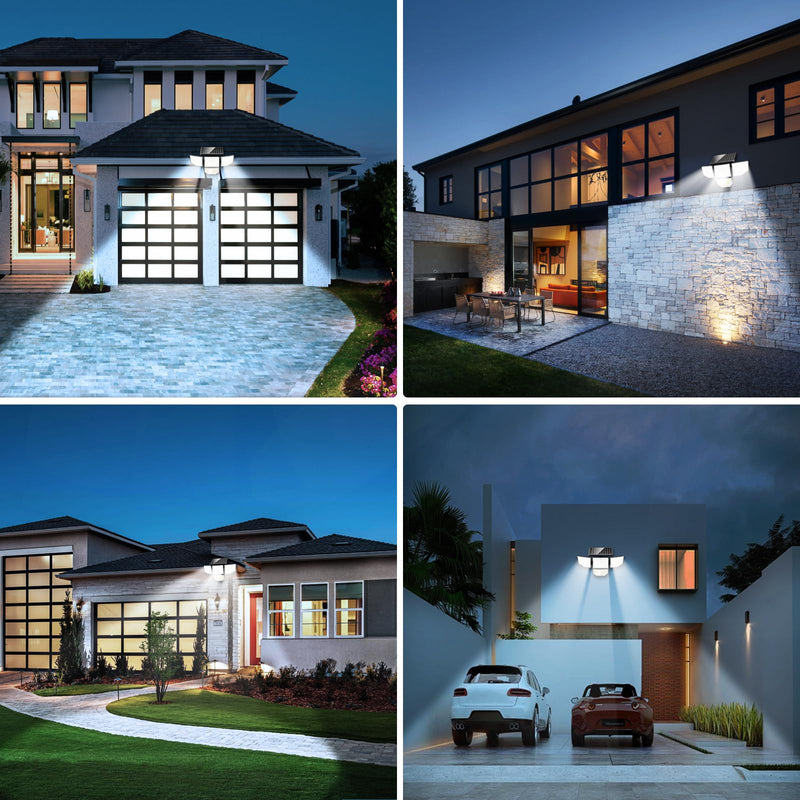 3000LM Solar Outdoor Lights - 2Packs 188 LED Security Lights with Remote Control, 4 Heads Motion Sensor Lights, IP65 Waterproof 270° Wide Angle Flood Wall Lights for Home Darkroom Backyard 2