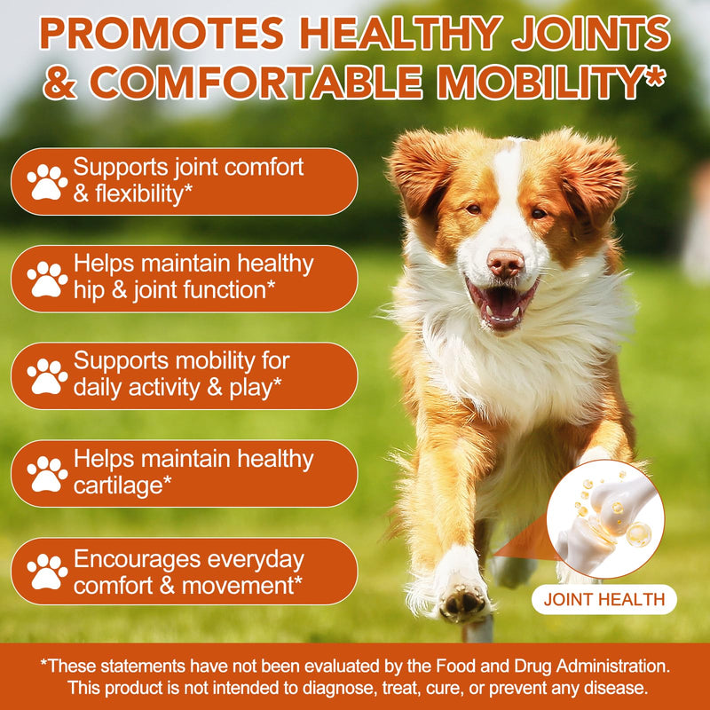 Joint Supplement for Dogs | Dog Joint Care with Glucosamine, Chondroitin, MSM, Green Lipped Mussel, Vitamins C & E, Hip & Joint Support for Senior Dogs, 150 Chews for All Breeds & Sizes(Duck Flavour)