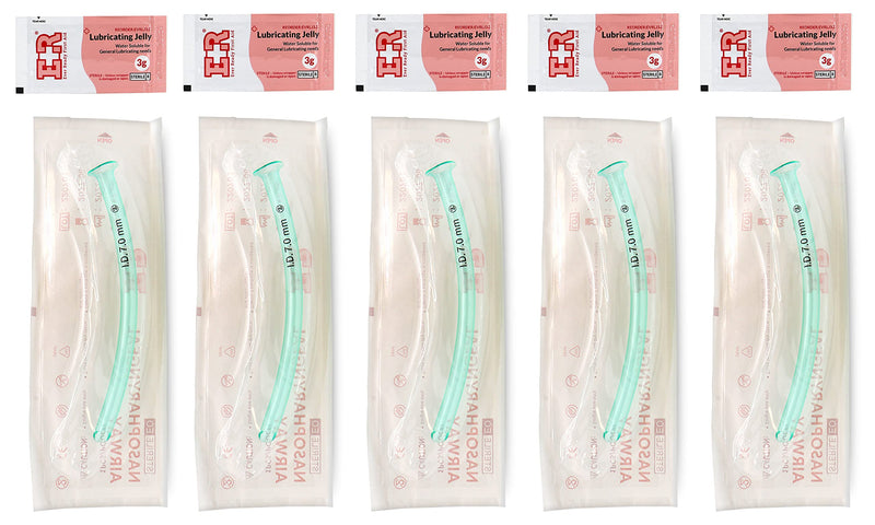 Ever Ready First Aid Nasopharyngeal Airway (NPA) with Packet of Lubricant Jelly 3g (5 Count (Pack of 5))