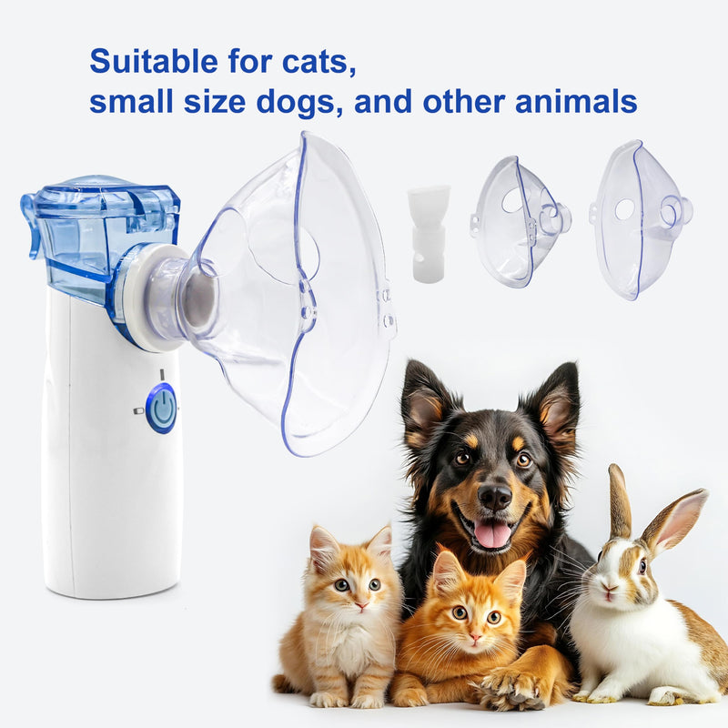 Portabe Cat Nebulizer,Handheld Nebulizer of Cool Mist for Dog Pets, USB Rechargeable Veterinary Nebulizer,Steam Inhaler for Home Office Use for Breathing Problems,Animal Use