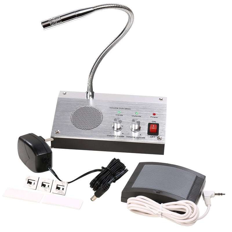UHPPOTE Dual-Way Anti-Interference Noise-Free Bank Office Store Station Window Microphone Audio Record Output Intercom Interphone Speaker System for Counter