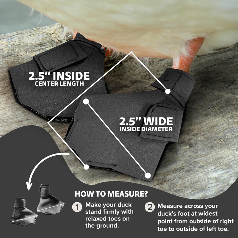 Duck Shoes for Injured Feet – Protective Neoprene Footwear for Ducks, Protective Shoes for Birds with Injured feet, Bumblefoot Relief - Small, 2.5’’ Max. Inside Width - Gray Small Ducks DUCK AND GOOSE SHOES