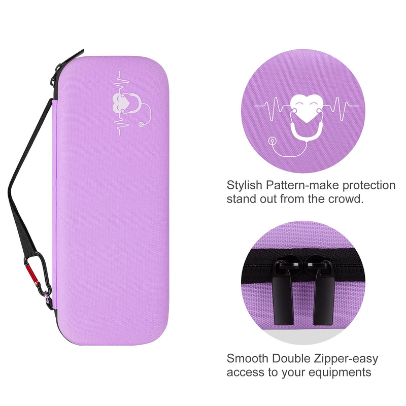 Stethoscope Carrying Case, Hard Stethoscope Case Compatible for 3M Littmann Classic III, Cardiology IV Diagnostic, MDF Acoustica Stethoscopes and Other Nurse Accessories (Purple) Polyester_Purple