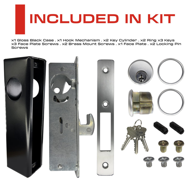 Sliding Gate Lock - Hook Bolt Mortise Lock - Weldable Steel Hook Lock for Sliding Gate - Double Cylinder 1-1/8" Backset – Metal Gate Lock - Weld On Hook Lock for Rolling Gate Sliding Gate - NewNest Australia