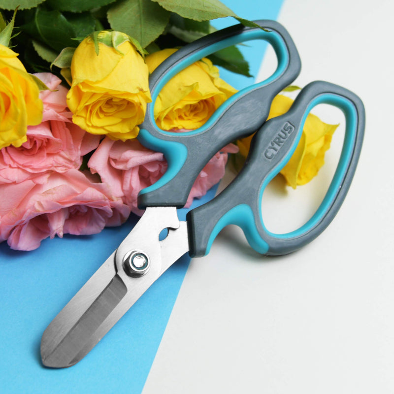 CYRUS Garden Shears Pruner Secateurs Pruning Scissors Flower Sharp Gardening hand tools Florist Bonsai Cutters Rose Snips BLUE
