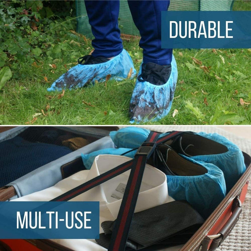 Strongman Tools Shoe Covers 120-Pack (60 Pairs) Shoe Protector for Men & Women, Disposable Shoe Covers Non Slip & Reusable, Water-Resistant Booties for Shoes, Durable for Indoor & Outdoor Use 120 pack (60 pairs)