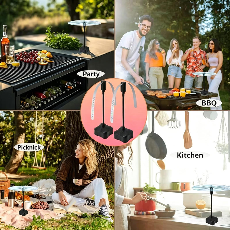 4 Pack Fly Fans for Tables, Portable Table Fly Fan with Flexible Gooseneck