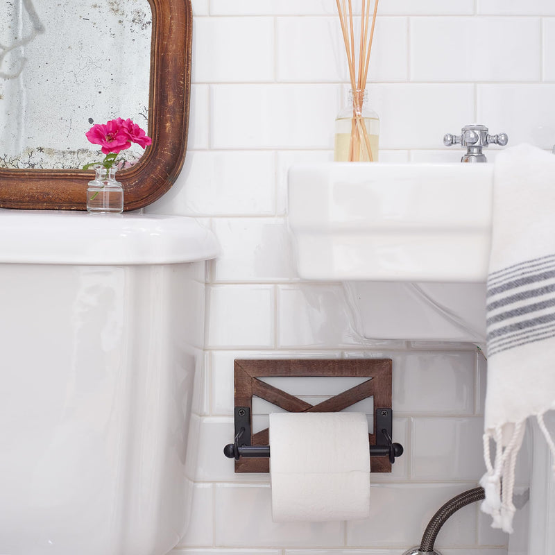 Autumn Alley Farmhouse Shiplap Toilet Paper Holder - Barn Door Farmhouse Elegance for Your Bathroom - Enhance Your Space with Rustic Coastal Bathroom Accessories, Rustic Charm, Unique Shiplap