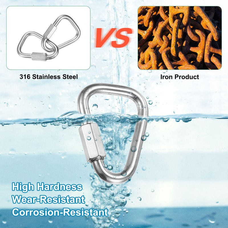 M METERXITY Quick Chain Link Connectors, Stainless Steel Locking Repair Chain Links for Swing/Camping/Hiking/Backpack M12（1/2"）