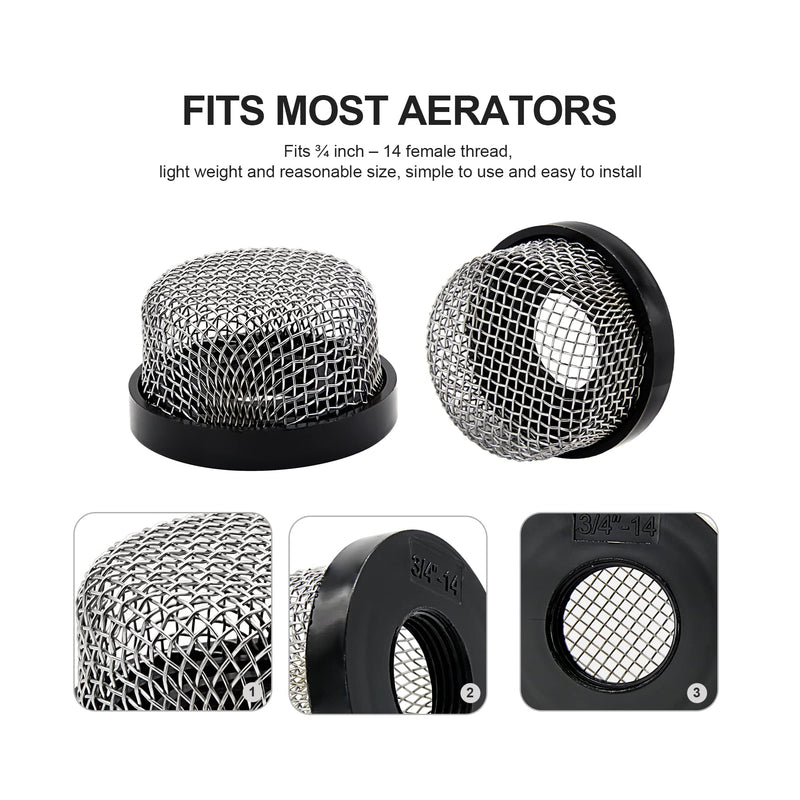Stainless Steel Mesh Strainer 3/4"- 14 Aerator Screen Strainer Stainless Mesh Replace fpr Livewell Pump, MA-023 Screw on Strainer Industrial Plumbing Inline Strainers