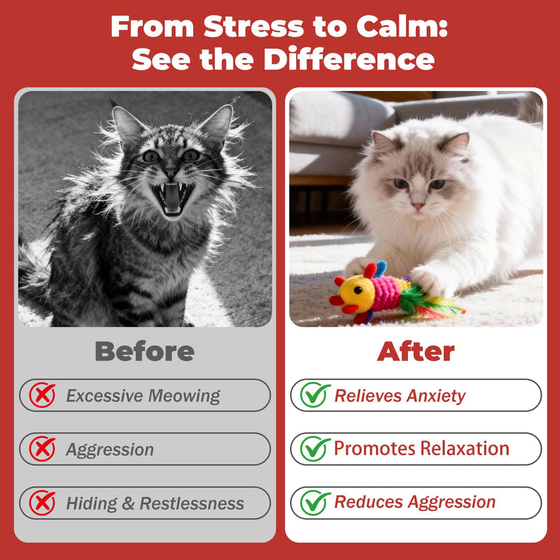 Cat Calming Treats – Natural Stress, Anxiety & Shock Relief for Cats – Featuring L-Theanine, L-Tryptophan & Catnip – 100% Veterinarian Formulated, 30 Likable Gel Tubes for Quick Calm & Relaxation