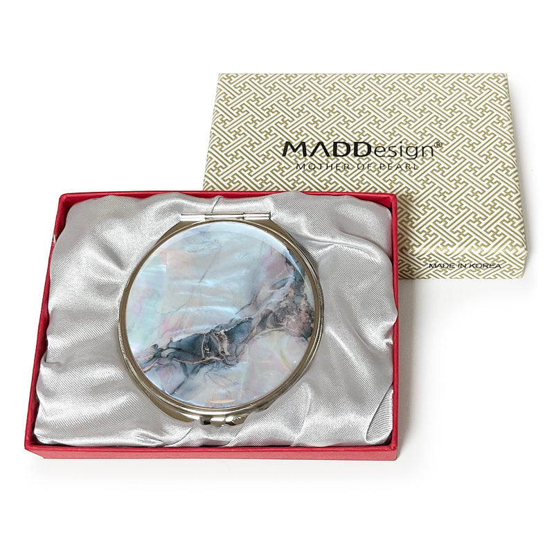 MADDesign Mother of Pearl Compact Makeup Travel Mirror (Marble Gold) Marble Gold