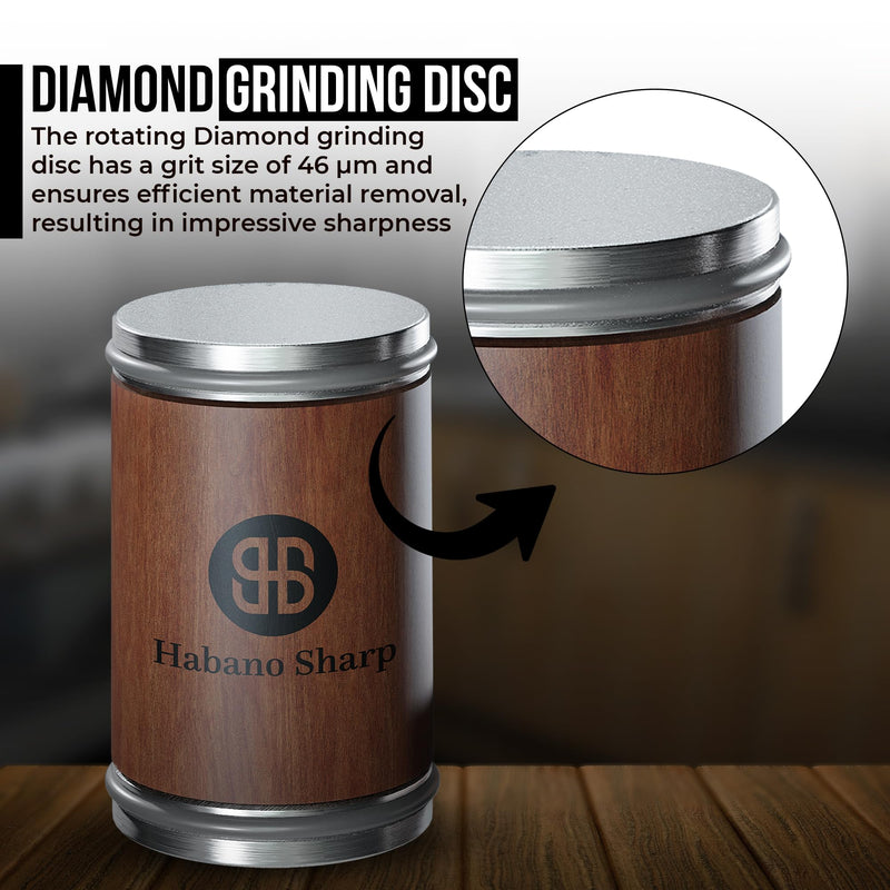 Rolling Knife Sharpener Kit - Diamond Sharpening Tool for Steel of Any Hardness, Knife Sharpener Stone with 15 & 20 Degree Magnetic Angle Support for Kitchen Knives, Easy to Use(Brown)