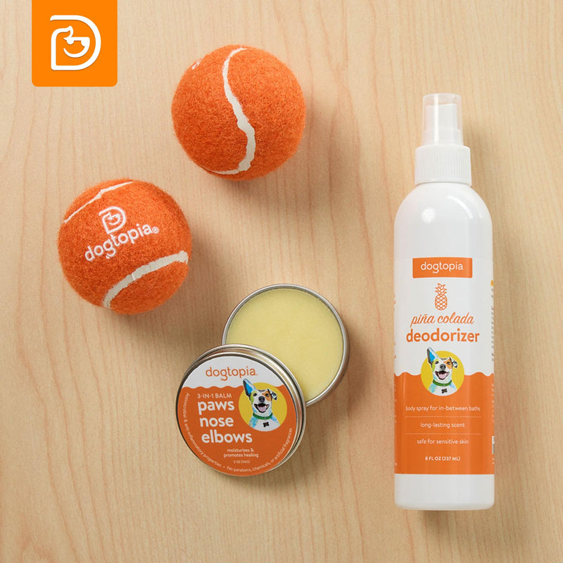 3-in-1 Paw Balm & Deodorizer Spray - Between Baths Bundle for Pets | Moisturizing Balm for Cracked Skin (2oz) & Long-Lasting Piña Colada Odor Eliminator (8oz) for Dogs & Cats Pina Colada - PawsPlanet Australia