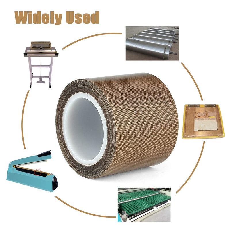 Teflon Fabric Tape, 1/2 Inch 30 Feet PTFE Tape for Vacuum Sealer Machine, Hand Impulse Sealers Insulation PTFE Coated Fiberglass Adhesive Tape Compatible with FoodSaver, Seal A Meal, Weston, Cabella 1/2 IN