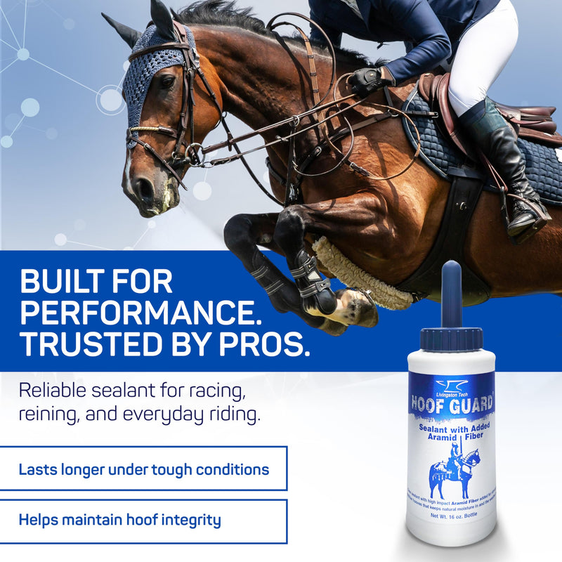Hoof Guard Sealant for Horses 16oz – Fiber-Fortified Hoof Sealant with Aramid for Stronger Hooves – Professional Hoof Hardener That Fills Cracks, Locks In Moisture & Shields Against Thrush & UV Damage