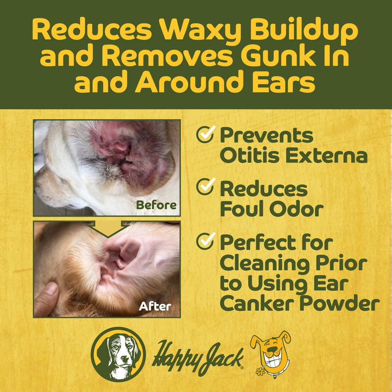 HAPPY JACK Dog Ear Wipes with Aloe Soothe Itch and Discomfort from Dog Ear Infection, Aloe Vera-Cucumber Pet Cleaner Wipes are Great for Pup's Itchy Relief, 100 Ct - PawsPlanet Australia