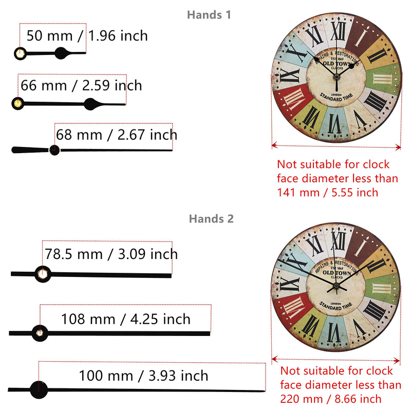 TIKROUND Youngtown 12888 Clock Movement, 13.5mm Shaft, 5.5mm Thread, White 7/32 inch thread length White Shaft