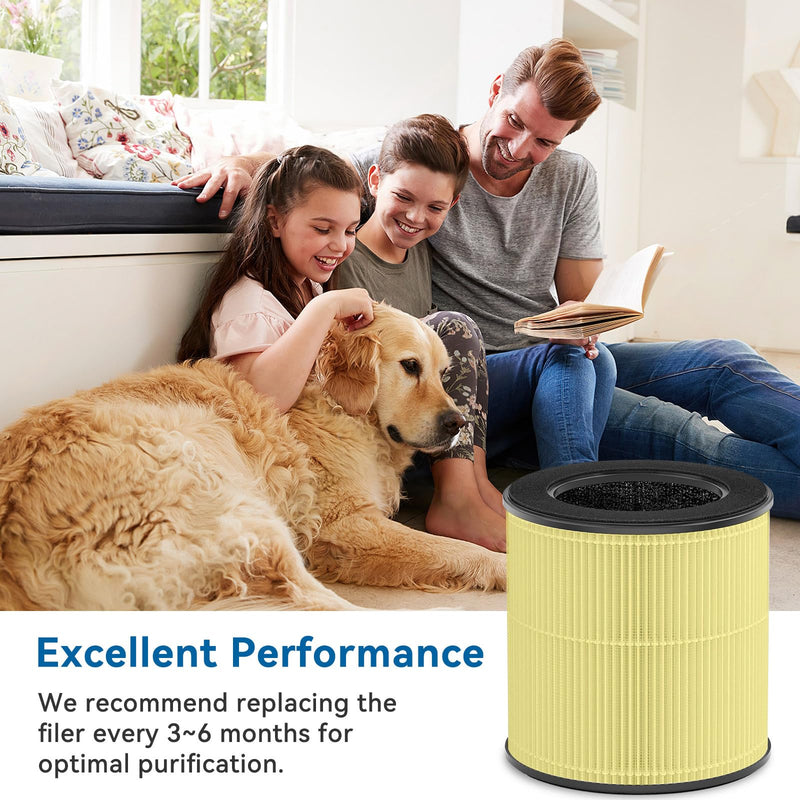 Tailulu Official AP050 AP052 Air Purifier Replacement Filter(2 Pack) Yellow 2pcs