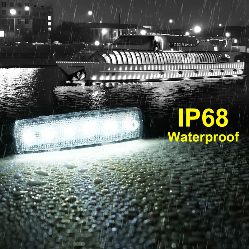20Pack DC12-24V Marine Boat LED Navigation Lights Stern Transom Cabin Deck Courtesy Light Interior Lamp Waterproof for Pontoon Kayak Sailboat Fishing - White