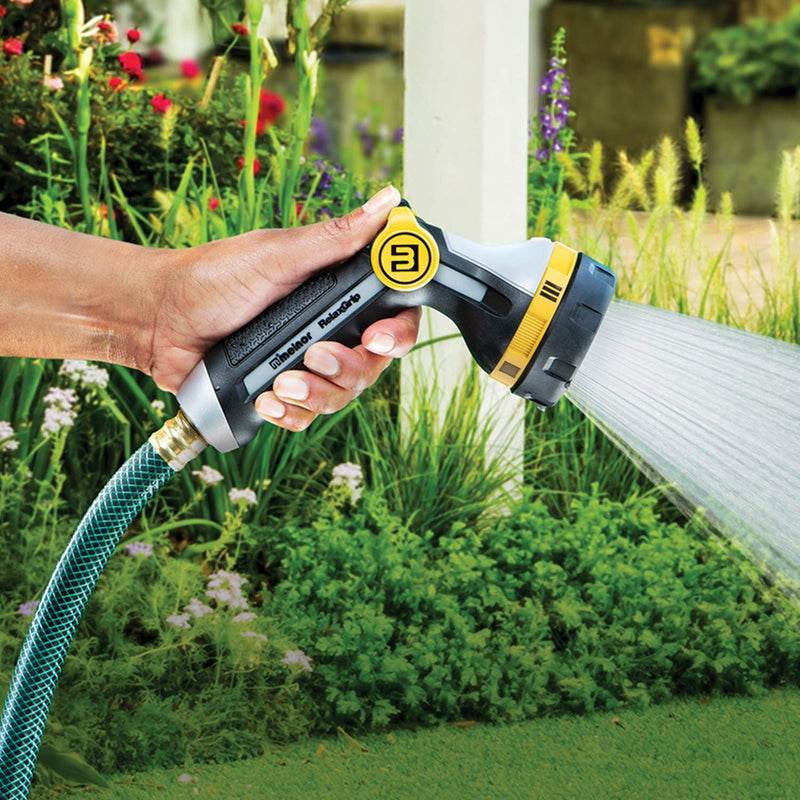 Melnor 65130AMZ RelaxGrip Thumb Control 5 Pattern w/Adpt Nozzle Bundle, QuickConnect Product Adapter, Black, Yellow 5-Pattern