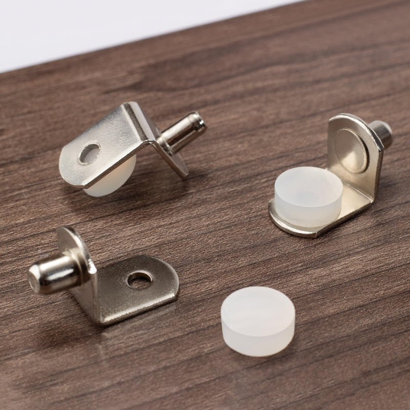 5mm 1/4 Inch Cabinet Shelf Support Pegs Metal Shelving Pins for Bookshelf Shelves in Cabinets, 24Pcs Nickel 1/4 Inch (12pcs) + 5mm (12pcs)