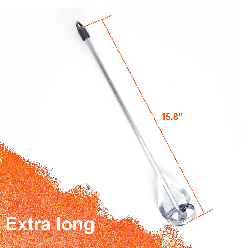 TILER Paint and Mud Mixer for Drill in 1 to 5 Gallon Bucket -Paint Stirrer Drill Attachment Fits all standard drills- Zinc plated steel - Hex head for non slip -Easy Cleaning Drill Paddle 8201 1x Silver-60s