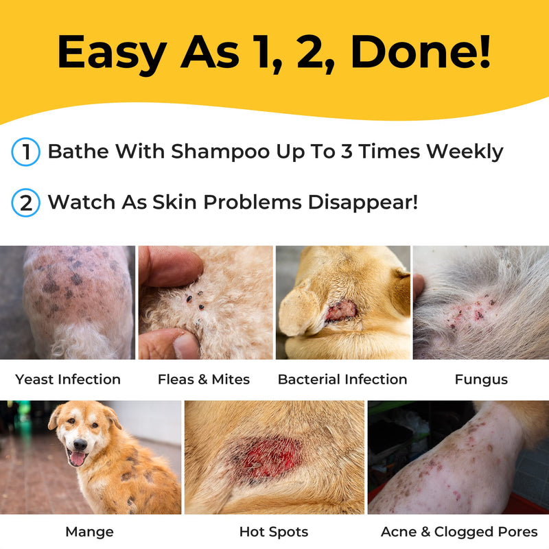 Smiling Paws Pets - Itch Relief Shampoo & Brush for Pets - Contains Benzoyl Peroxide - Kills Fleas - Relieves Allergies, Itching, Dermatitis, Mange, Dandruff, Acne, Demodex, Seborrhea, Pyoderma - 12oz cucumber - PawsPlanet Australia