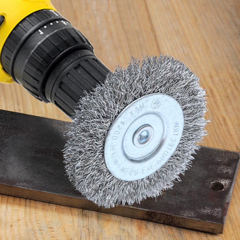 4PCS 3 Inch Stainless Steel Wire Wheel Brushes Kit for Drill with 1/4-Inch Shank,Wire Wheels for Power-Operated Grinders