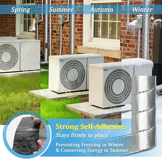 32.8 FTx 3 in Foiled Back Fiberglass Pipe Insulation Wrap,Pipe Insulation Foam Wrap Tape Ceramic Water Pipe Insulation Wrap for Outdoor Indoor Pipe Insulation Wrap Freezing Weather (1 Pack) 1