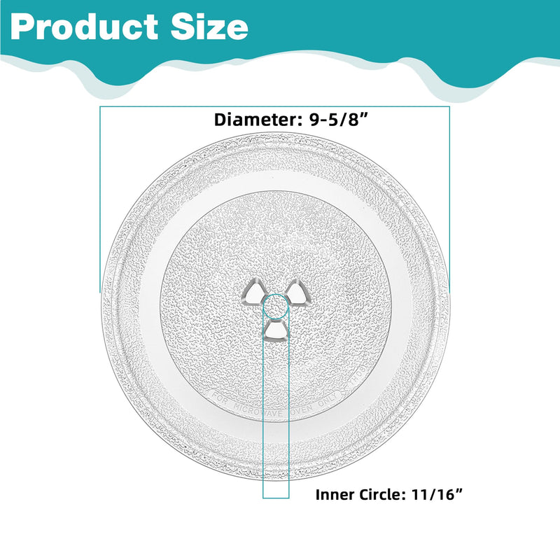 9.6" Small Microwave Glass Turntable Compatible with Panasonic F06016D00XN A06015G10XN, 9-5/8 inch Replacement Microwave Glass Plate for Insignia 252100500496, 245mm Galanz Nostalgia 9.6"