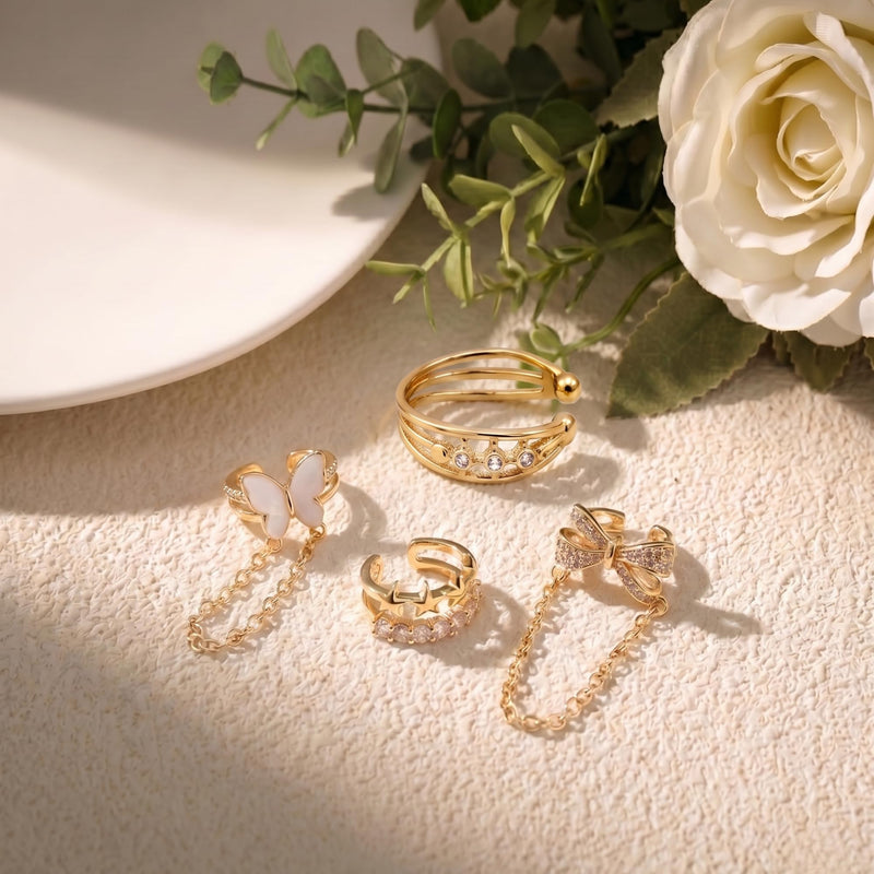 Stethoscope Charms for Nurses Gold Metal Star Butterfly | Includes 4 Pieces. Durable Metal Alloy. Features Gold Tone Design. Compatible With Littmann Stethoscope