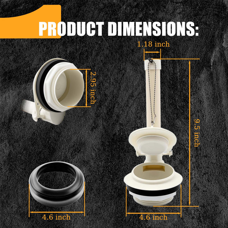 Toilet Flush Valve Compatible With American Standard Champion 4/Titan/Duravit, Toilet Parts for American Standard 4149a/4215a/4260/4266, Includes Flapper/Gasket/Rust Resistant Metal Bolt