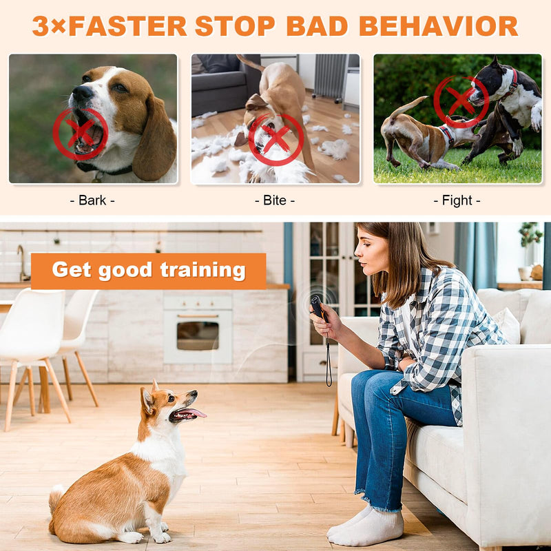 Dog Bark Deterrent Devices, Rechargeable Battery Ultrasonic Anti Barking Device for Dogs, Battery