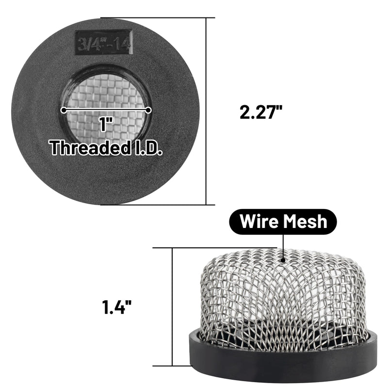 Marine Aerator Screen Strainer Stainless Steel Mesh 3/4Inch -14, Compatible with Livewell Pump Impellers in Aeration System, A/C Water Drain Line, Industrial Plumbing Inline Strainers (1 Pc)