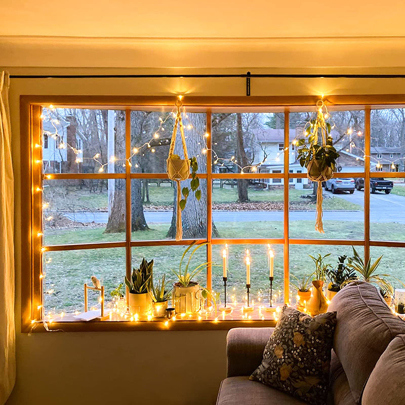 JMEXSUSS Connectable Warm White String Lights Indoor, 8 Modes Christmas String Lights Plug in Fairy String Lights for Bedroom, 33ft 100 LED Twinkle Lights Outdoor for Christmas Tree Decor