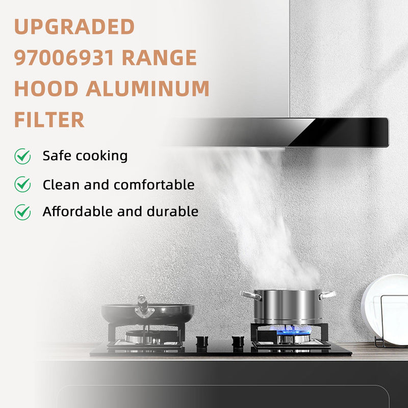 97006931 Range Hood Grease Filter (10.5 x 8.75 in) by Fetechmate Compatible with Br-oan Nu-tone BP29 NY NV Series Range Hood S97006931 Aluminum Filter Replace 1172137, 5-3078, 88150, 99010121-2 PACK 2