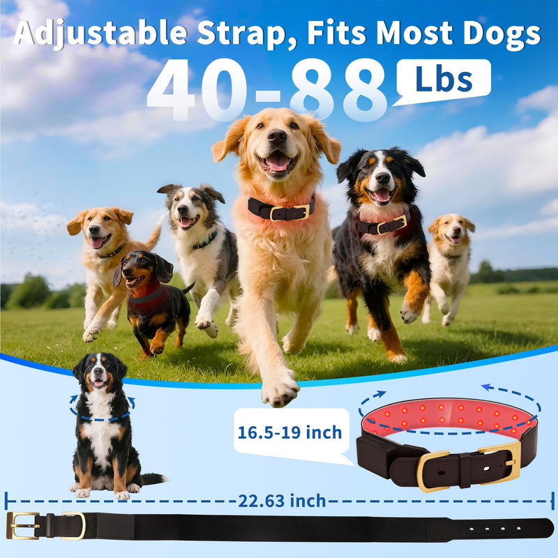 Red Light Therapy Collar for Dog, 660nm & 810nm & 980nm Infrared Red Light Vet Therapy Device for Pet, Cold Laser Therapy Device for Dog Tissue Repair, Pain Relief Arthritis, Promote Blood Circulation Red Light Therapy for Dog